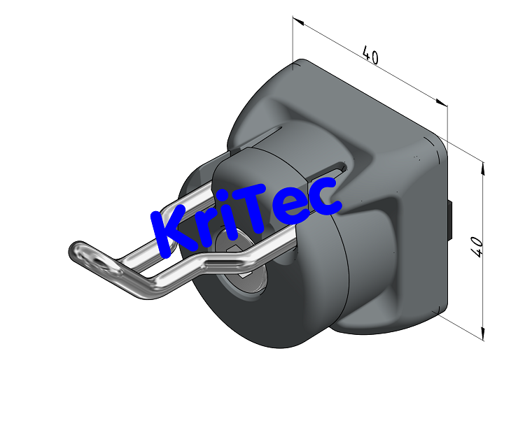KriTec Haken 10 40x10 Raster 40/ 45/ 50/ 60, grau ähnlich RAL 7042
