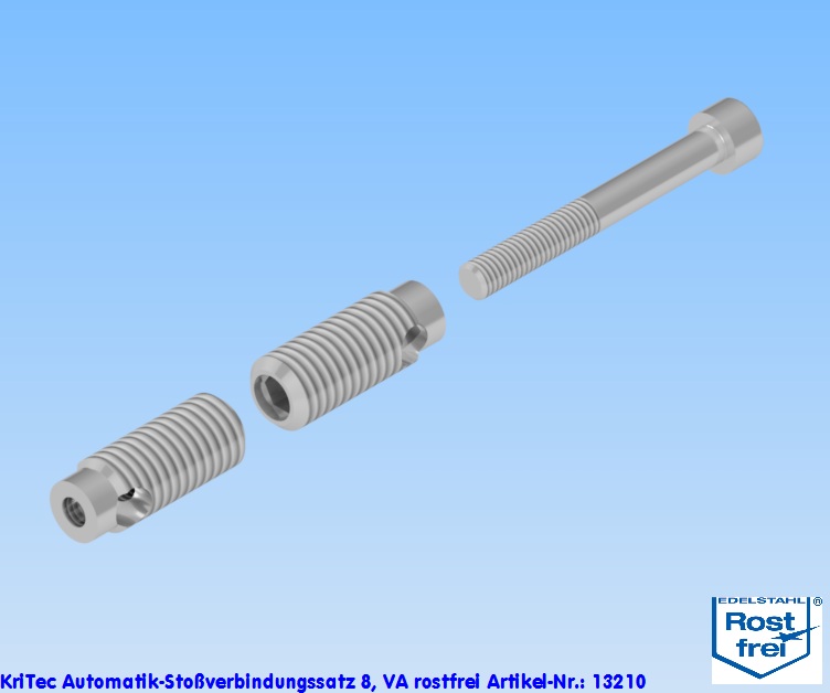 KriTec Automatik-Stoßverbindungssatz 8, VA rostfrei