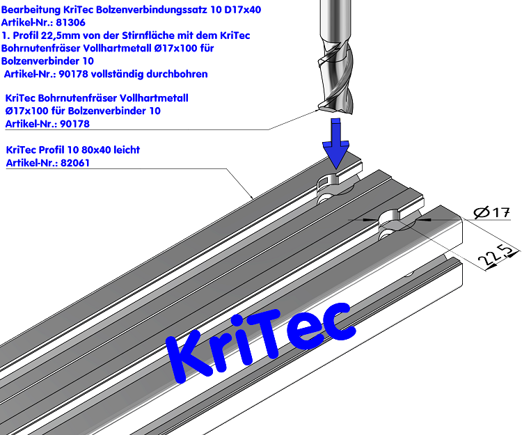 KriTec Bolzenverbindungssatz 10 D17x40