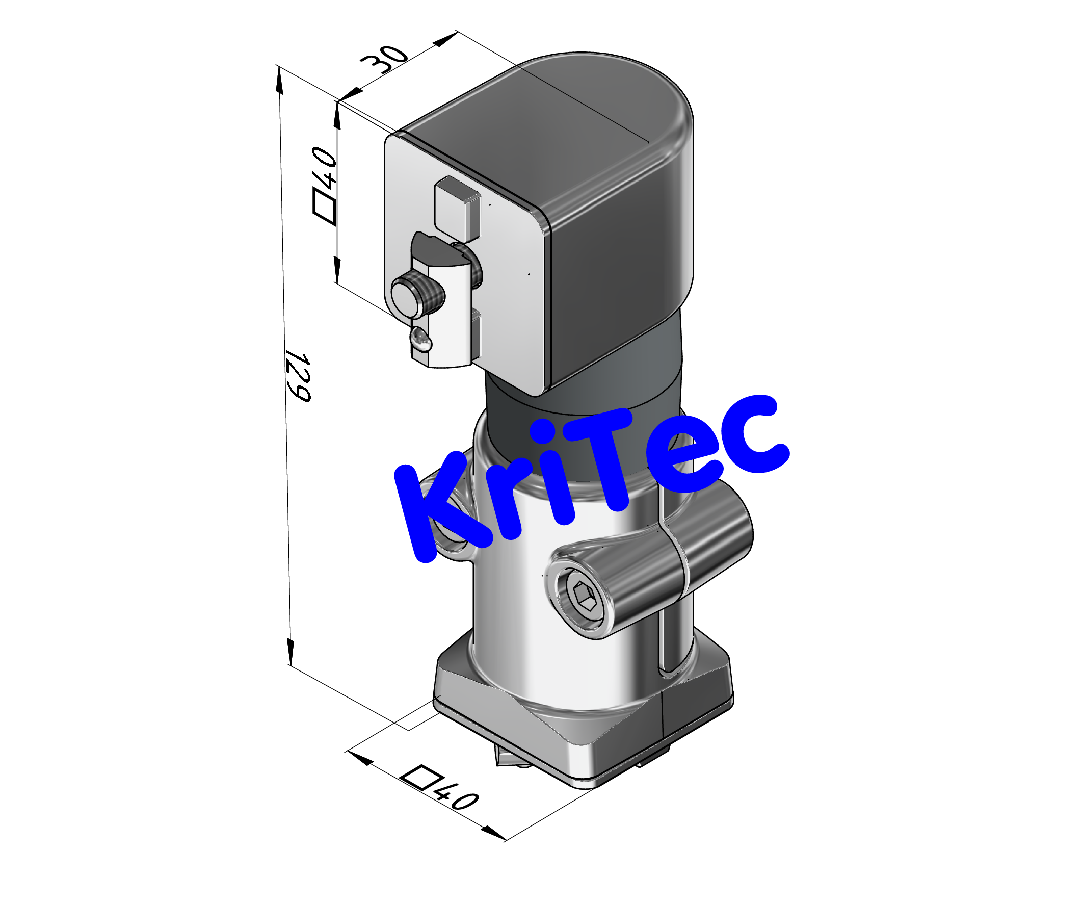 KriTec Friktionsgelenk 8 Raster 40 vertikal 0,5 Nm