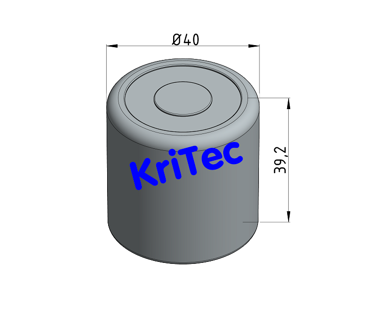 KriTec Rohrendkappe D30, grau ähnlich RAL 7042