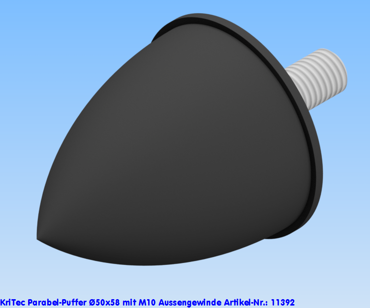 KriTec Parabel-Puffer Ø 50x58 M10 mit Außengewinde