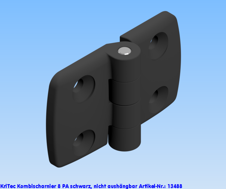 KriTec Kombischarnier 8 PA schwarz, nicht aushängbar