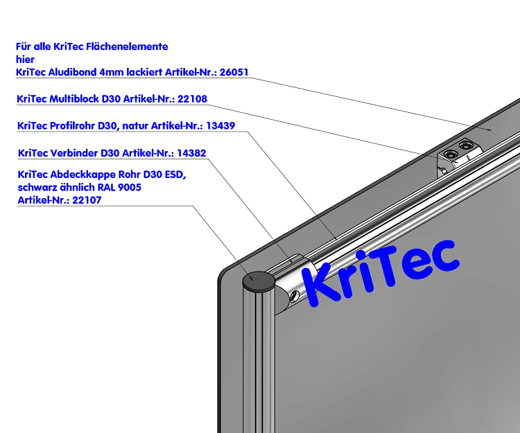 KriTec Profilrohr D30, natur