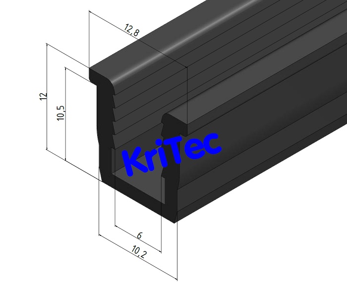 KriTec Einfassprofil 10 Raster 40, PE schwarz