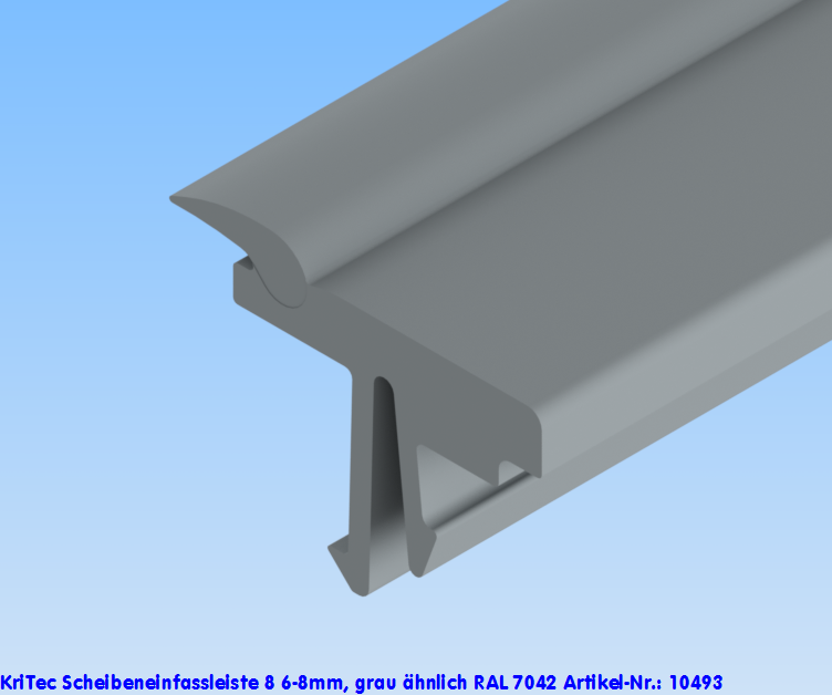 KriTec Scheibeneinfassleiste 8 6-8mm, grau ähnlich RAL 7042
