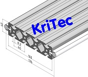 KriTec Linearschlitten-Profilträgerset 8 160x40 schwer, Welle D14, liegend