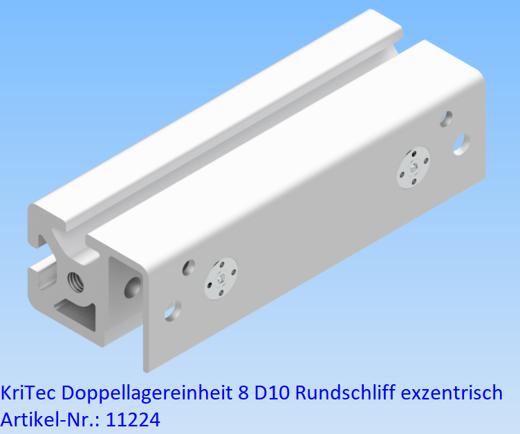 KriTec Doppellagereinheit 8 D10 Rundschliff exzentrisch