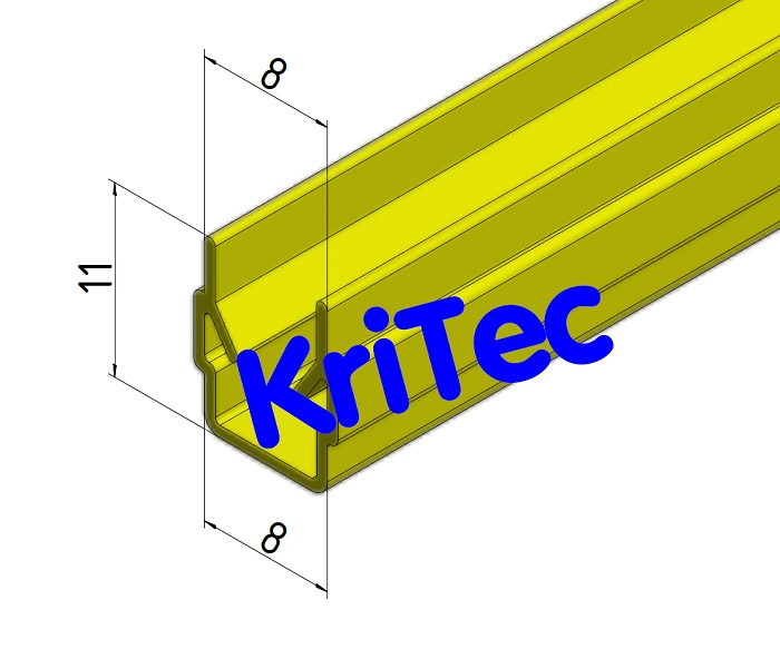 KriTec Abdeck- und Einfassprofil 8 Raster 40, gelb