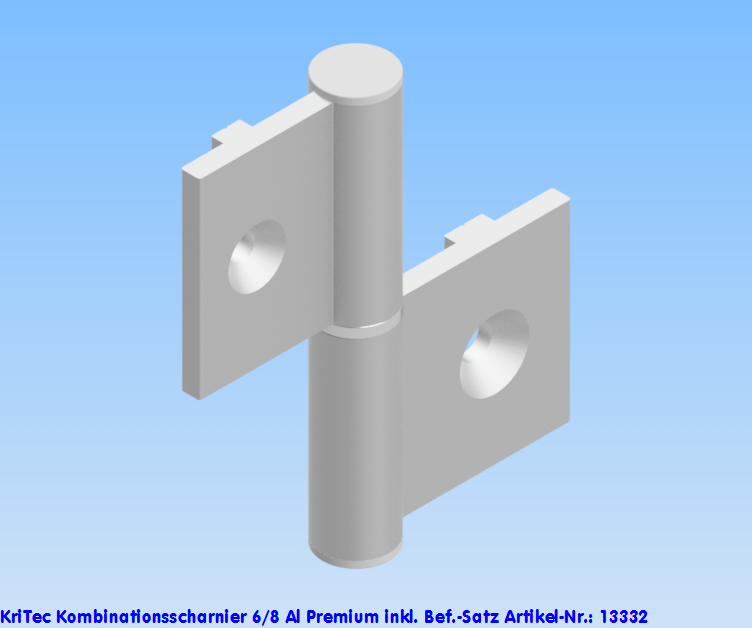 KriTec Kombinationsscharnier 6/8 Premium (Nut 6 Raster 30 und Nut 8 Raster 40)
