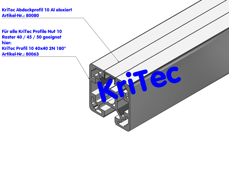KriTec Abdeckprofil 10 Al eloxiert