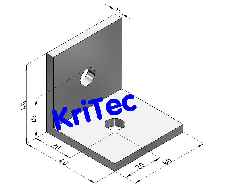 KriTec Aluminiumwinkel 8 40x40x40x4