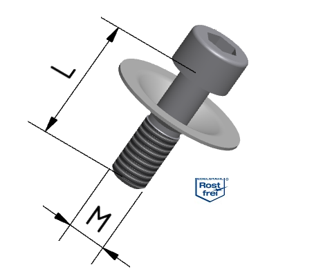 KriTec Dünnschaftschrauben mit unverlierbarer Scheibe VA rostfrei