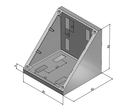 KriTec Alu-Druckgusswinkel 10 90x90x90