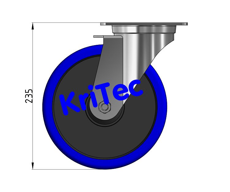 KriTec Lenkrolle D200 blau