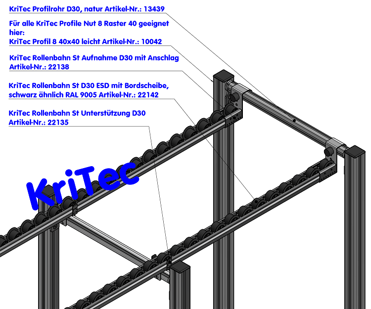 KriTec Rollenbahn St Unterstützung D30