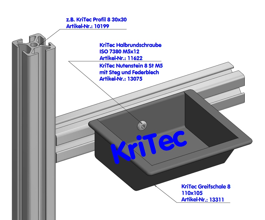 KriTec Greifschale 8 110x105