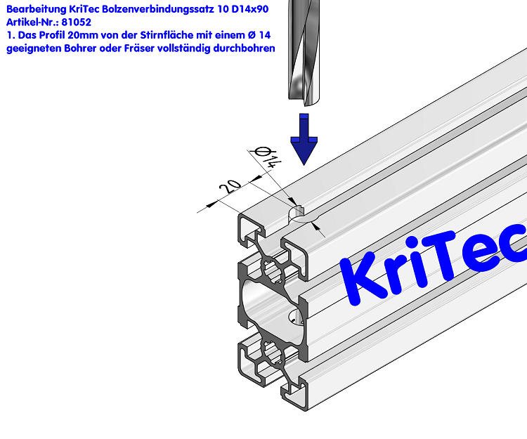 KriTec Bolzenverbindungssatz 10 D14x90