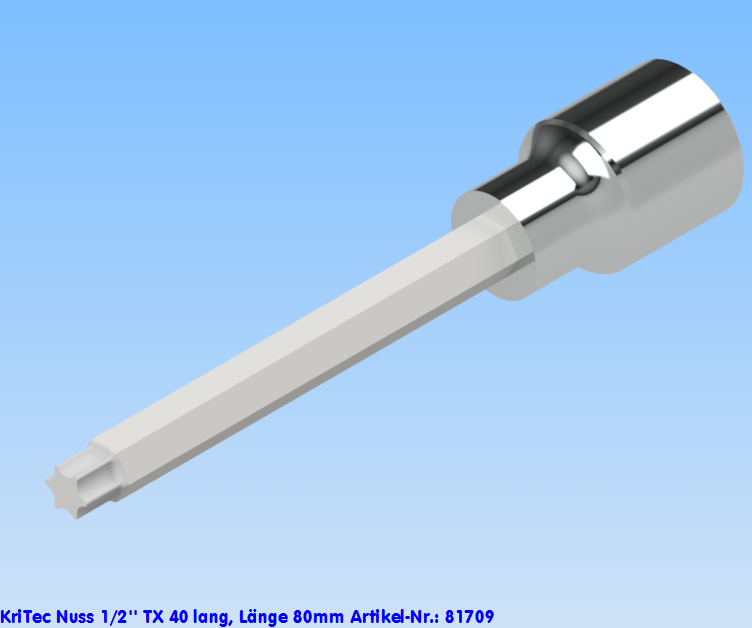KriTec Nuss 1/2'' TX 40 lang, Länge 80mm