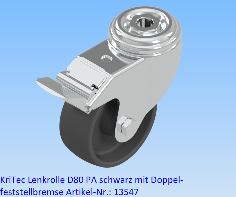 KriTec Lenkrolle D80 PA mit Doppelfeststeller