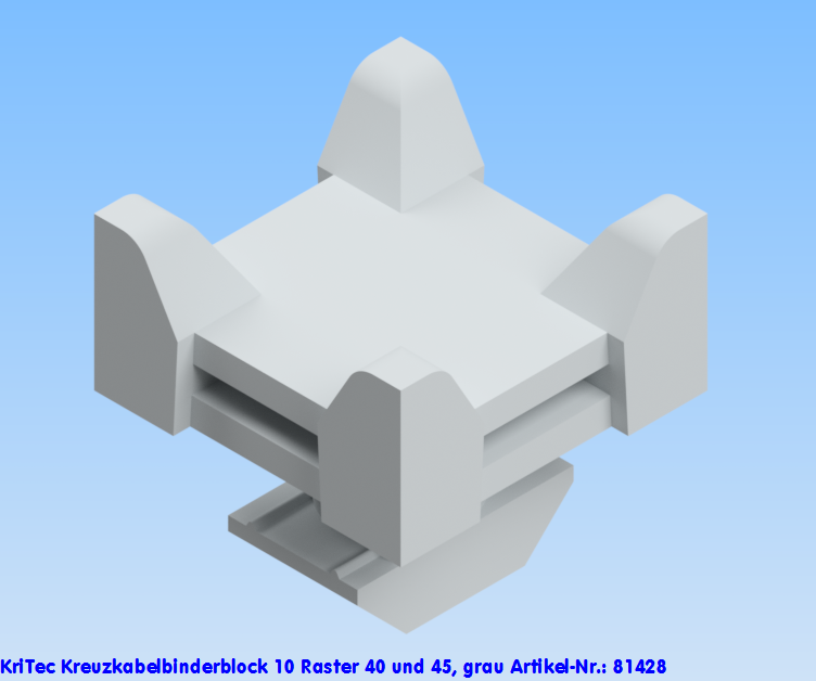 KriTec Kreuzkabelbinderblock 10 Raster 40 und 45, grau