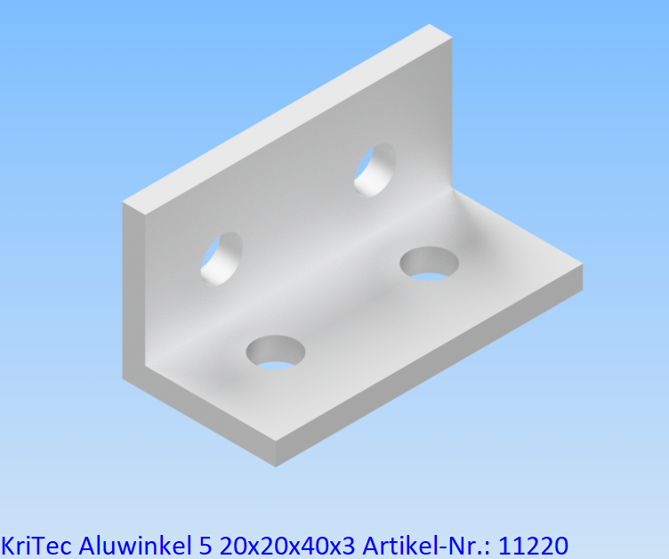 KriTec Aluminiumwinkel 5 20x20x40x3