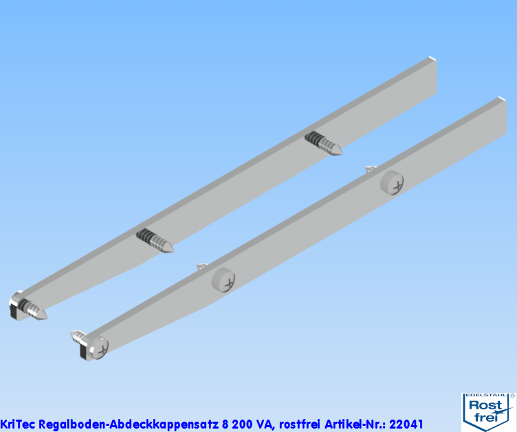 KriTec Regalboden-Abdeckkappensatz 8 200 VA, rostfrei