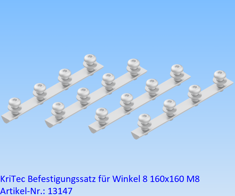 KriTec Befestigungssatz für Winkel 8 160x160 M8 (vierfach)