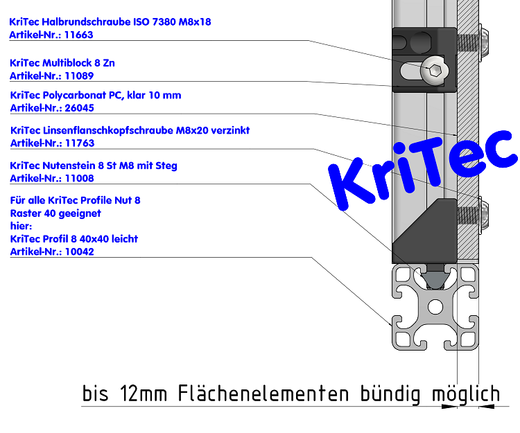 KriTec Halbrundschrauben ISO 7380 verzinkt
