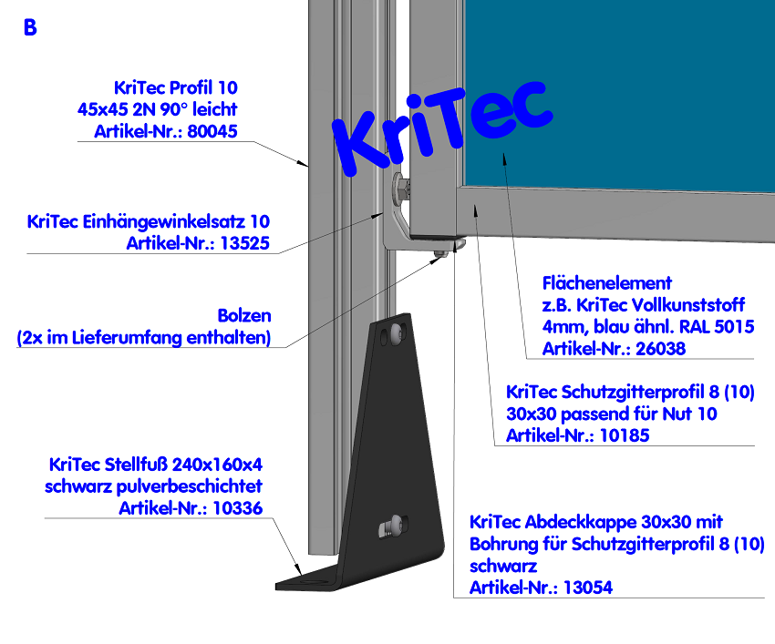 KriTec Einhängewinkelsatz 10