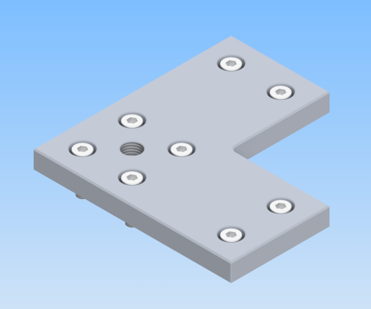 KriTec Transport- und Fußplatte X 8 160x160-90° M16, weißaluminium ähnlich RAL 9006