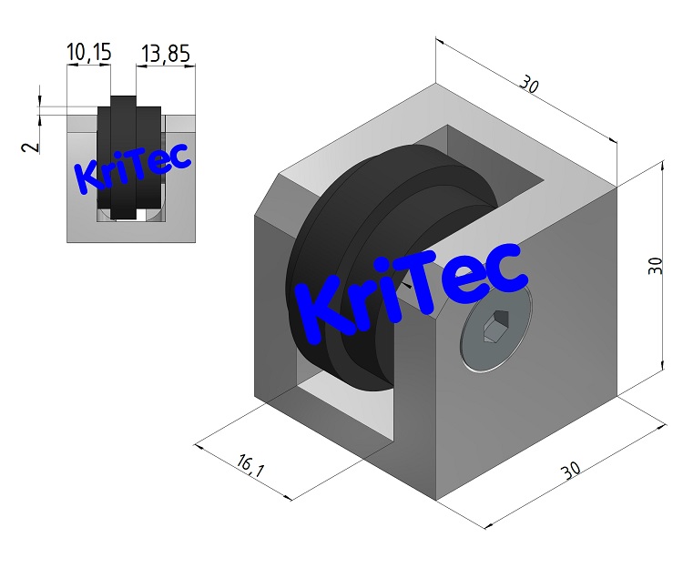 KriTec Rolleneckverbindungssatz 6 Raster 30