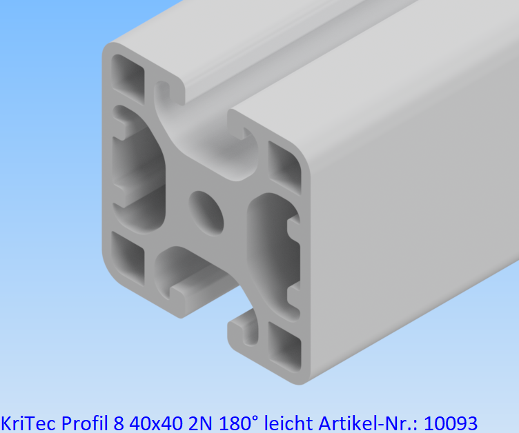 KriTec Profil 8 40x40 2N 180° leicht