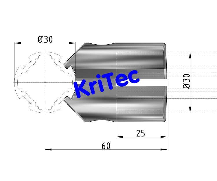 KriTec Verbinder D30-90°