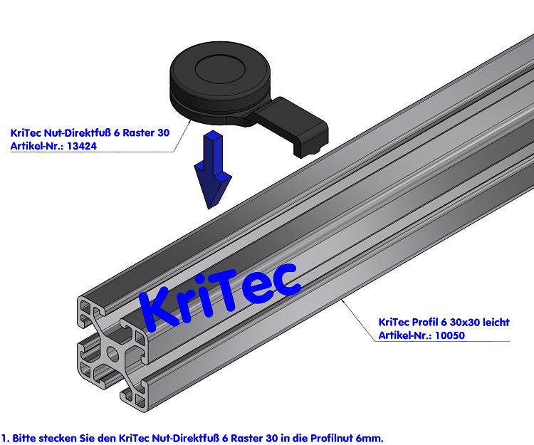 KriTec Nut-Direktfuß 6 Raster 30