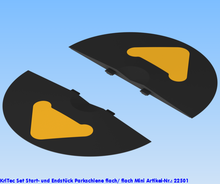 KriTec Set Start- und Endstück Parkschiene flach/ flach Mini