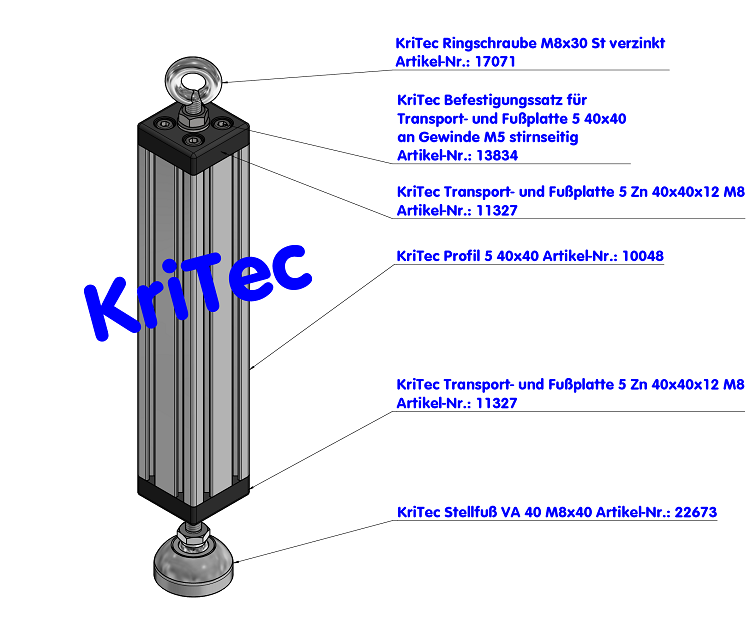 KriTec Transport- und Fußplatte 5 40x40