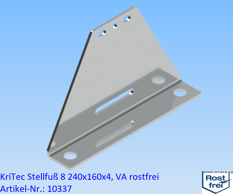 KriTec Stellfuß 240x160x4 VA rostfrei