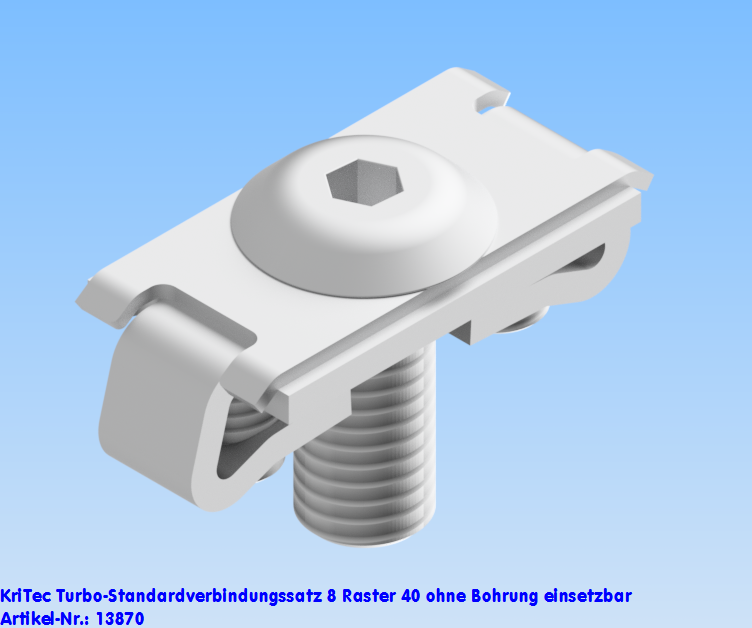 KriTec Turbo-Standardverbindungssatz 8 Raster 40 ohne Bohrung einsetzbar