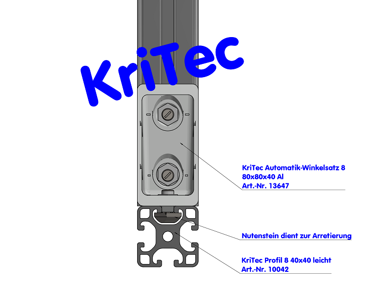 KriTec Automatik-Winkelsatz 8 80x80x40 Al