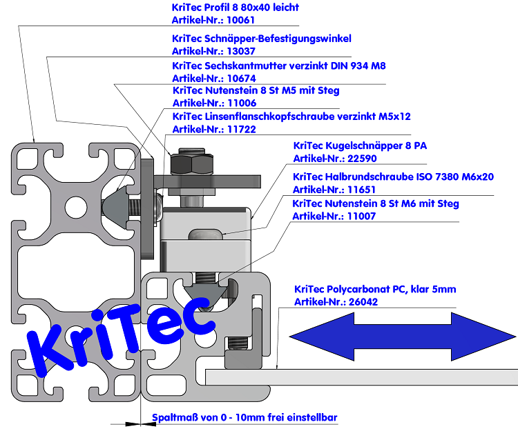 KriTec Schnäpper-Befestigungswinkel
