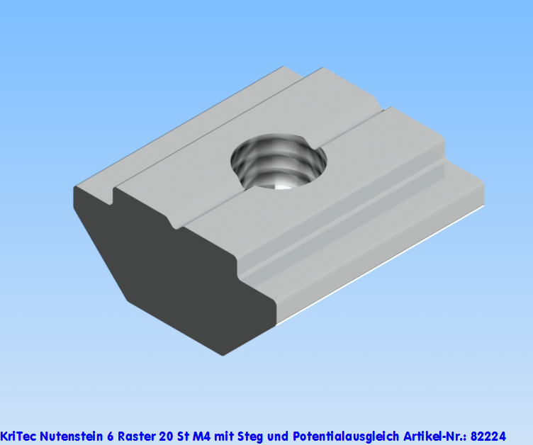 KriTec Nutenstein 6 Raster 20 St mit Steg und Potentialausgleich