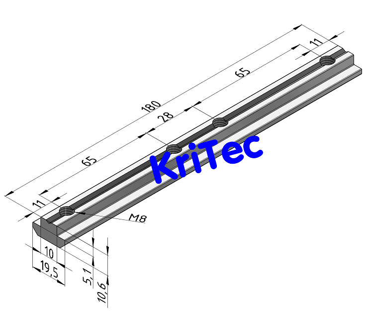 KriTec Profilverbinder PV10/40 L=180-M8