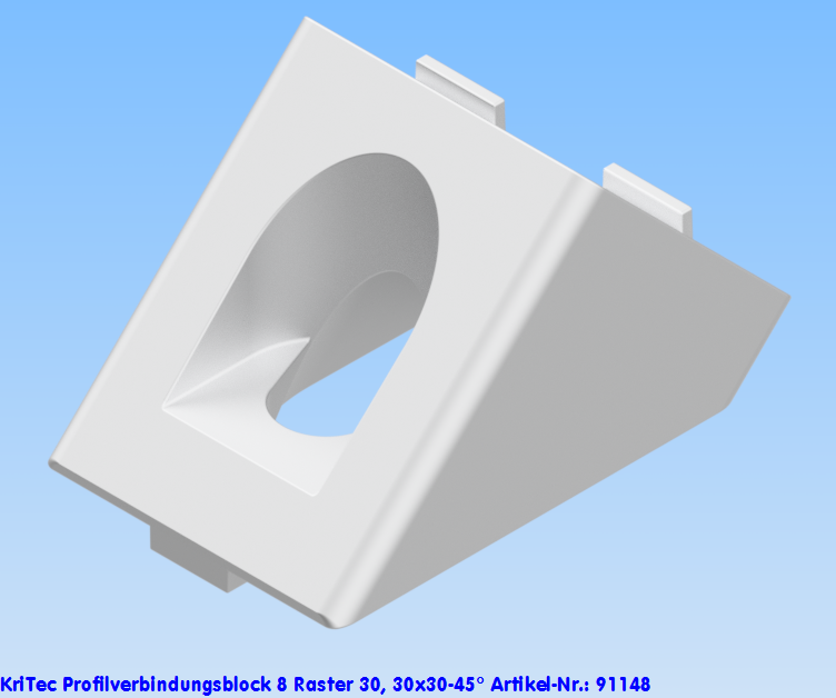 KriTec Profilverbindungsblock 8 Raster 30, 30x30-45°