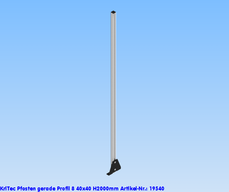 KriTec Pfosten gerade Profil 8 40x40 H2.000mm