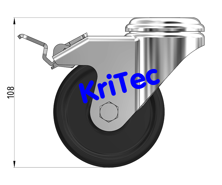 KriTec Lenkrolle D80 PA mit Doppelfeststeller