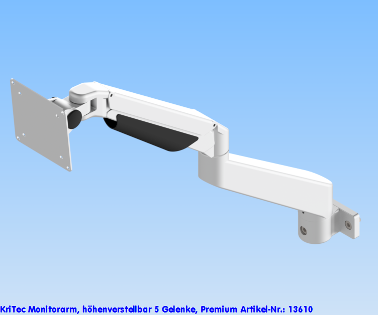 KriTec Monitorarm, höhenverstellbar 5 Gelenke, Premium