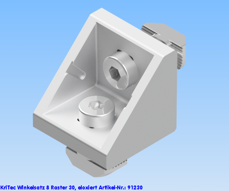 KriTec Winkelsatz 8 Raster 30, alufarbig