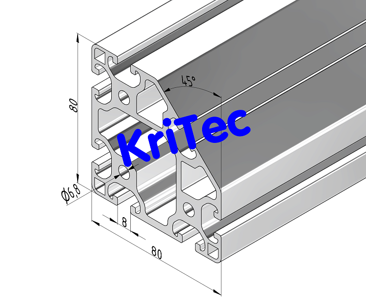 KriTec Profil 8 80x80-45° leicht