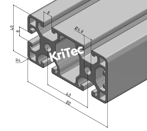 KriTec Profil 8 80x40 1N leicht